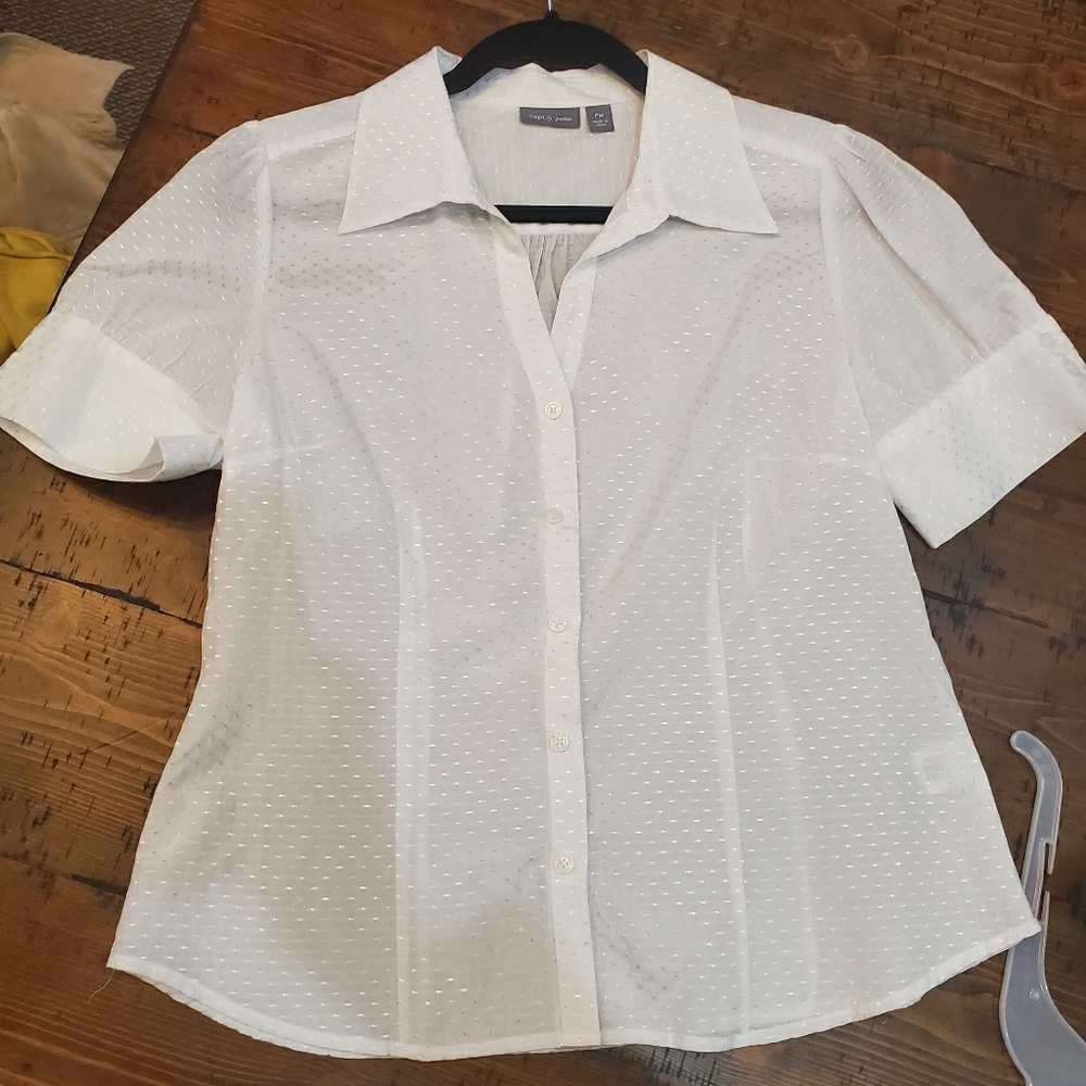 White Shiney Puffed Sweet Blouse
